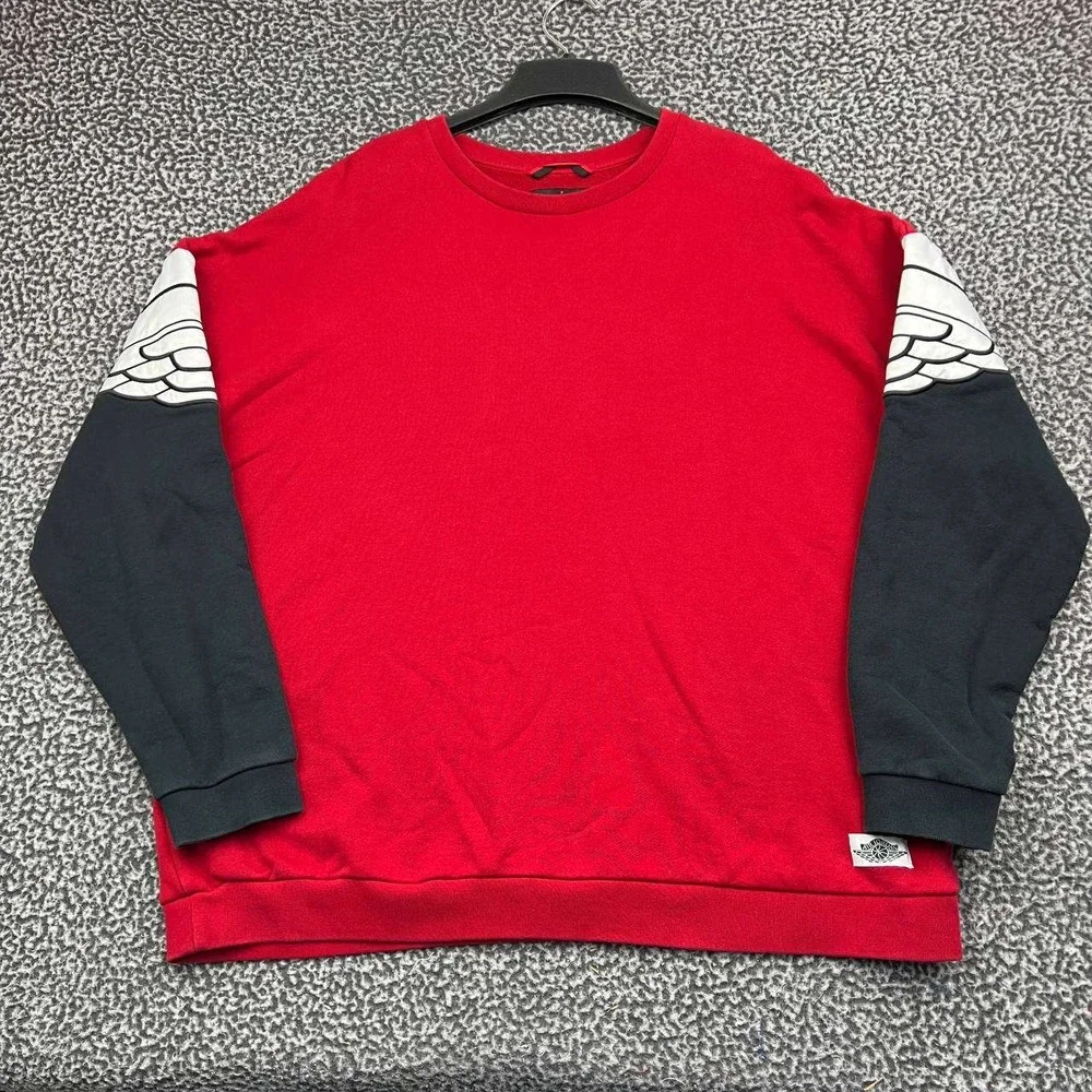 Air Jordan Wings Sweatshirt Men XXL Red Fleece Crewneck Long Sleeve Cotton 2XL